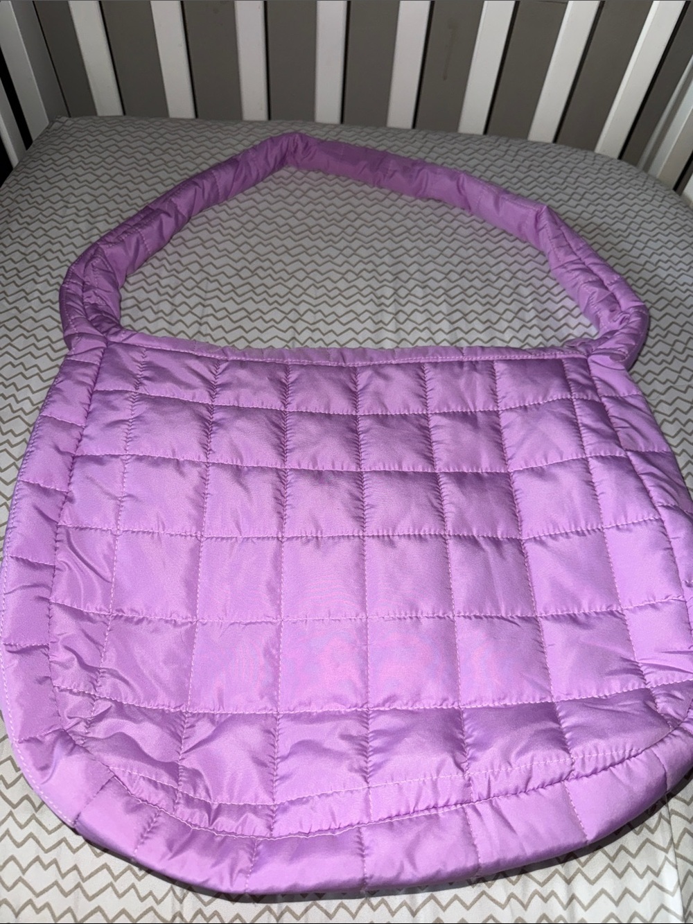 Ulta Beauty Quilted Lilac Shoulder Tote